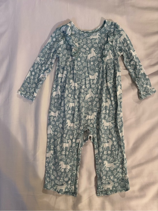 Little Sleepies Other - Little Sleepies Unicorn Garden Long Sleeve Ruffle Bib Romper